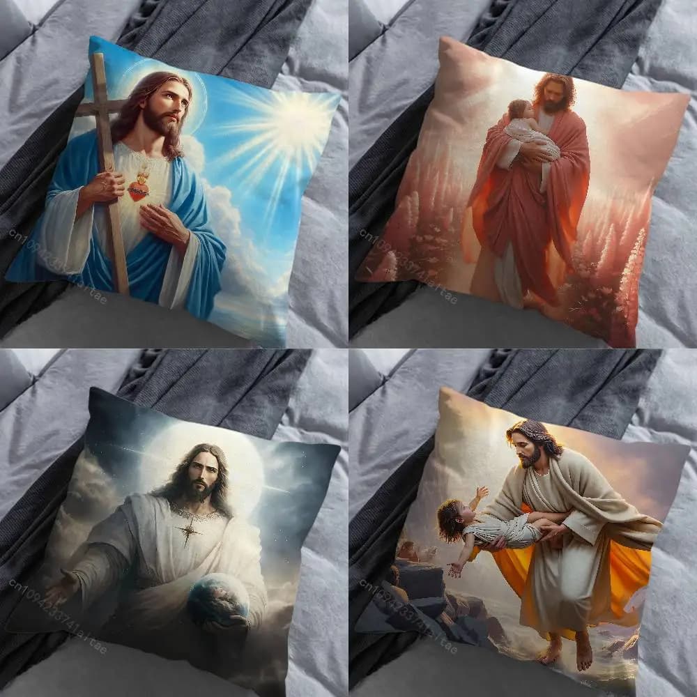 Federa per cuscino Savior Belief Jesus per divano, ufficio, decorazione, stampa, articoli d'arredamento, copricuscino universale