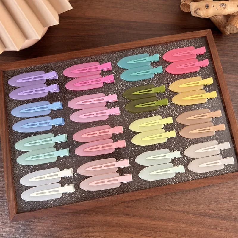 Fermaglio per capelli in gelatina colorata senza tracce, fermaglio a becco d'anatra satinato per donne e ragazze, fermagli invisibili, fermaglio per trucco, barrette, accessorio per capelli