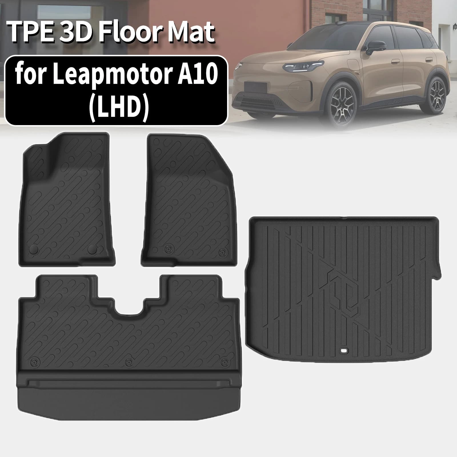 Tappetini e Protezione Bagagliaio in TPE Ecologico Antiscivolo e Antipolvere per Leapmotor A10 2026 2027 - Accessori Interni Auto