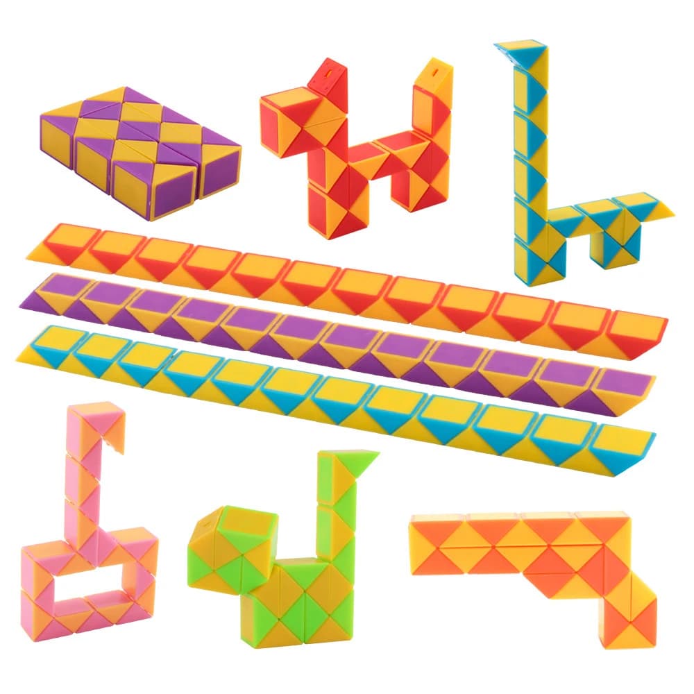 8 pezzi di serpenti pieghevoli magici righello puzzle cubo giocattoli educativi per bambini bomboniere per feste di compleanno riempitivi ricompensa scolastica