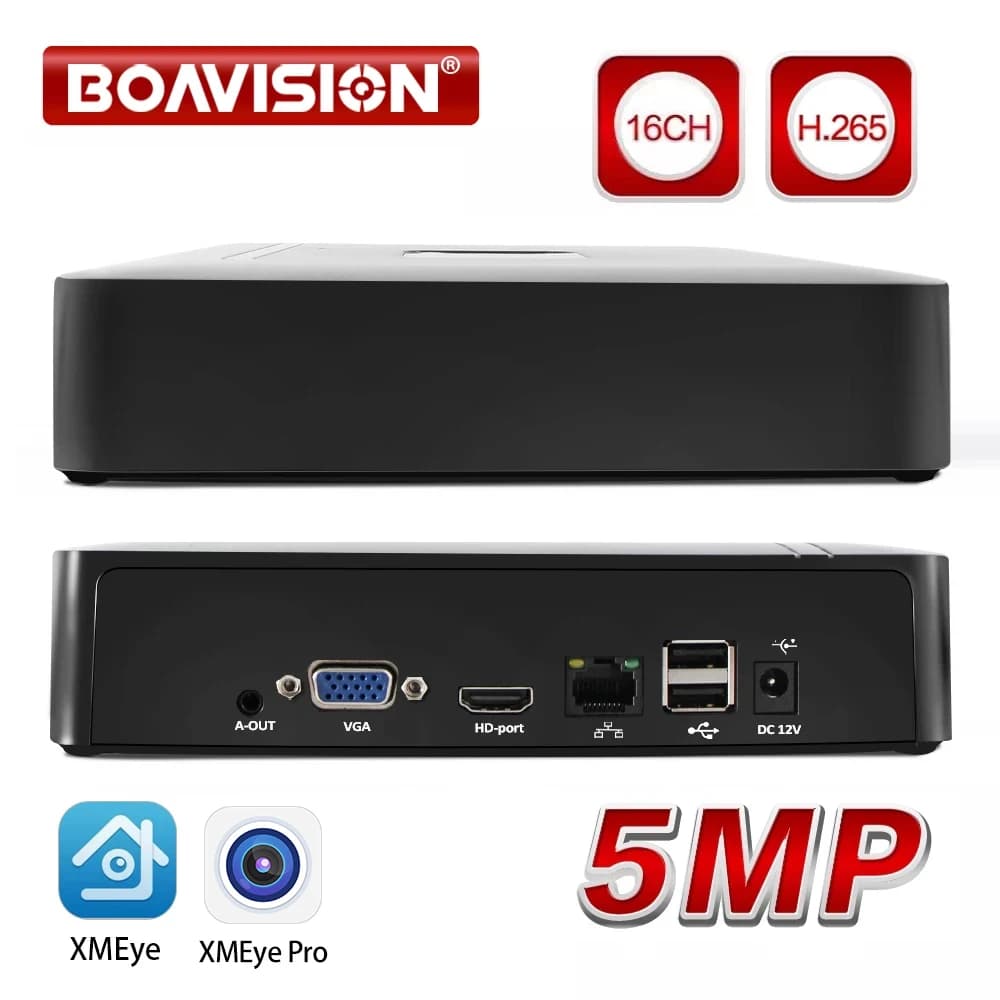 Mini CCTV NVR 16CH 5MP 1080P H.265 DVR for Full HD IP Camera Alarm Security Monitoring System XMEye