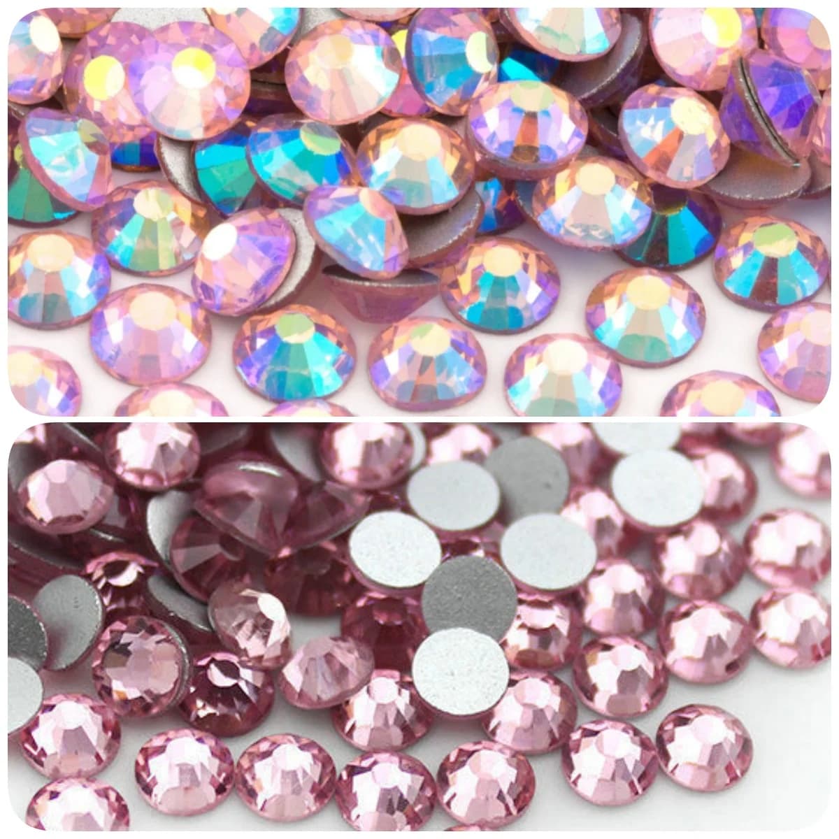 Lt. Pink Fuchsian AB Cristalli per Strass per Unghie Vetro Flatback per Crafting Art Make up Borse Scarpe Vestiti Decorazione Fai da Te