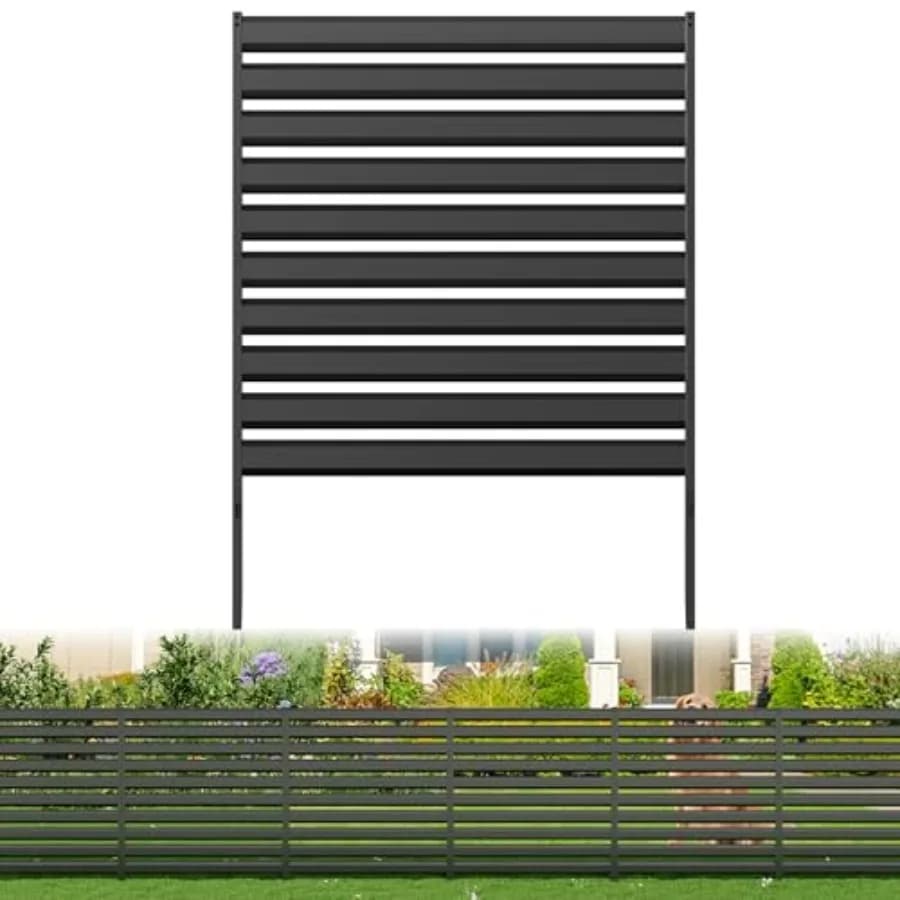 Pannello divisorio in metallo per condizionatore d'aria 42''H x 38''L, nero, per esterni, per giardino, patio, piscina, attrezzature, contenitore per rifiuti