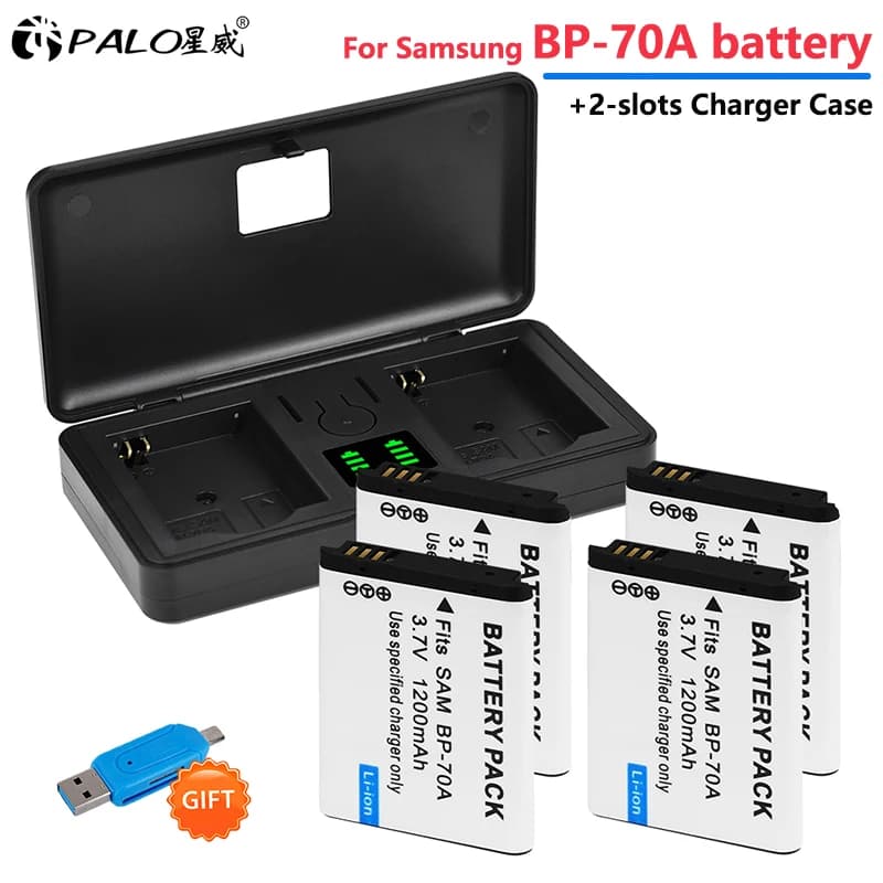 BP-70A EA-BP70A IA-BP70A BP70A batteria con LCD Fast Charger Box per SAMSUNG AQ100 DV150F ES65 ES67 ES70 ES71 ES73 ES74 ES75 ES80 MV800 ES99 PL201