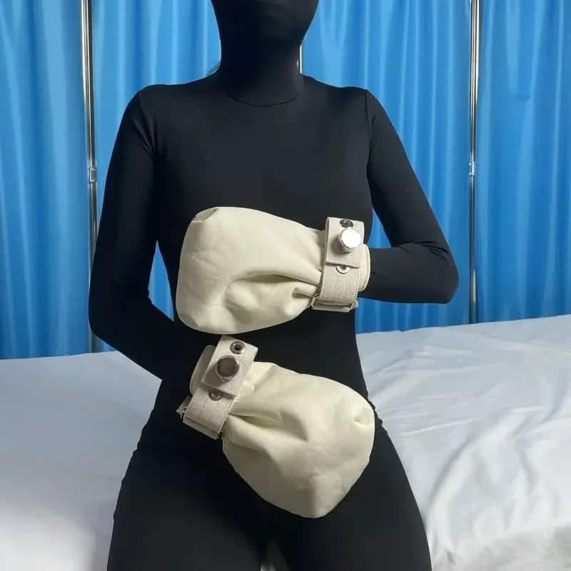 Guanti restitutivi con pugno arricciato, cinturino da polso, pazienti psichiatrici medici, prevenzione dell'autocabraccio, guanti di ritenuta per la salute mentale