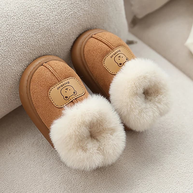 Stivali invernali simpatico cartone animato per bambini Stivali di peluche da ragazza da ragazzo Stivali da neve in pelliccia sintetica di velluto caldo spesso per stivali da bambino per bambini