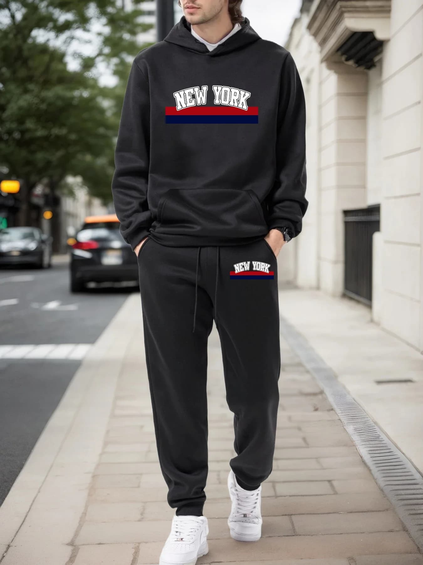 Hot Sales Men's Hoodies 2 Pcs Set Casual Long Sleeves Sweatshirt Suit Outdoors Sports Jogging Clothing Autumn Winter Sportswear
