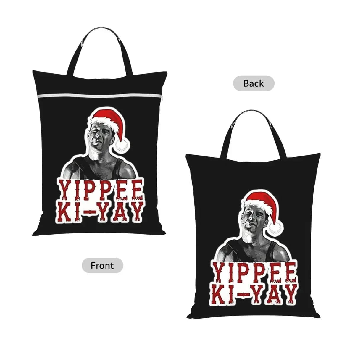 Yippie Ki-Yay Die Hard Christmas Travel Laundry Bag Waterproof Reusable Dirty Clothes Pouch Gym Yoga Vacation Washing Basket
