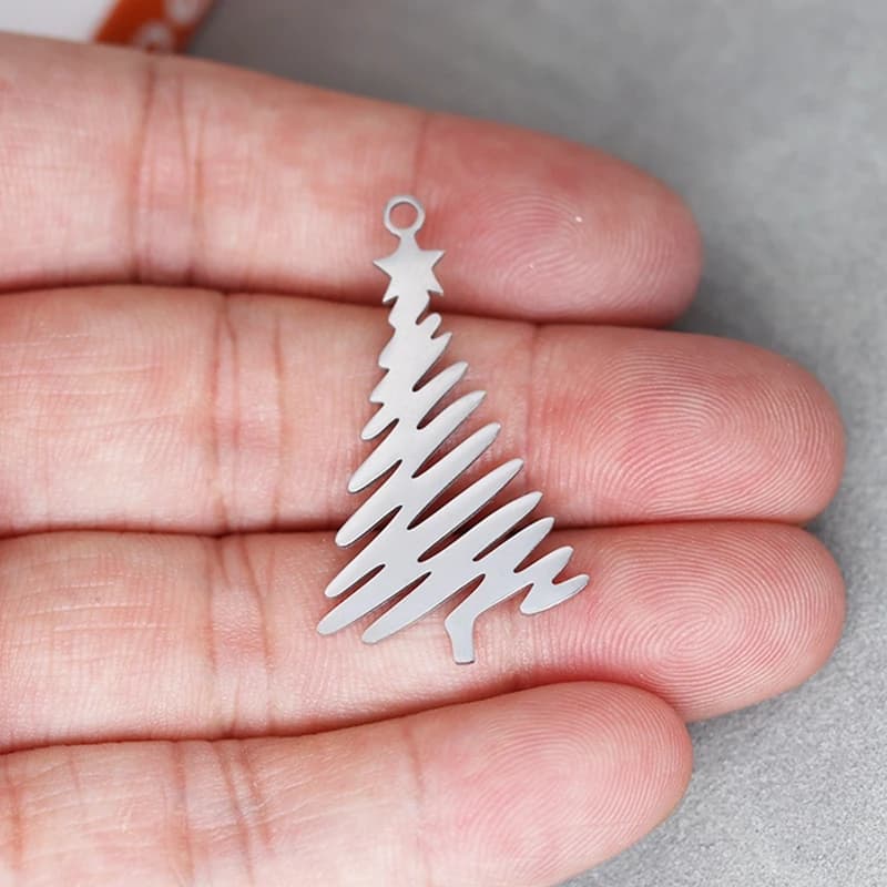 3 pezzi in acciaio inossidabile linea di pennarelli albero di natale ciondolo stella fai da te nappe orecchini collana fascino per gioielli che fanno massa