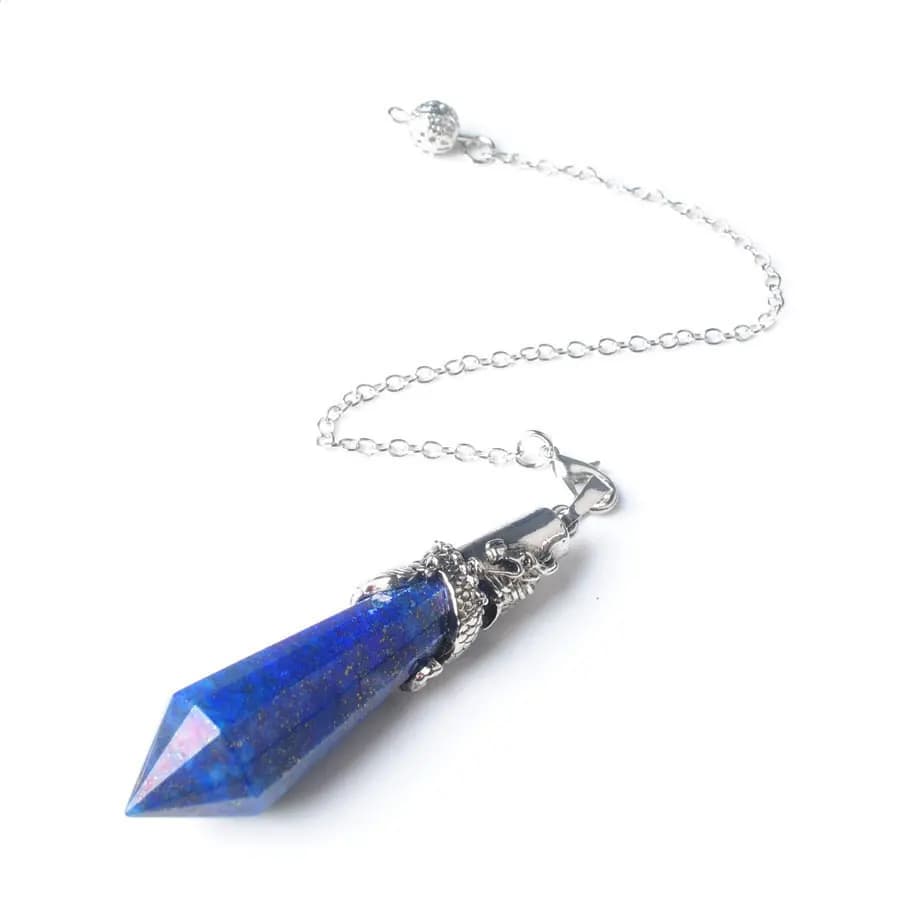 Nuovo Pendolo in Pietra Preziosa per Rabdomanzia e Divinazione Spirituale, Pendolo a Punta a Forma di Drago BO982
