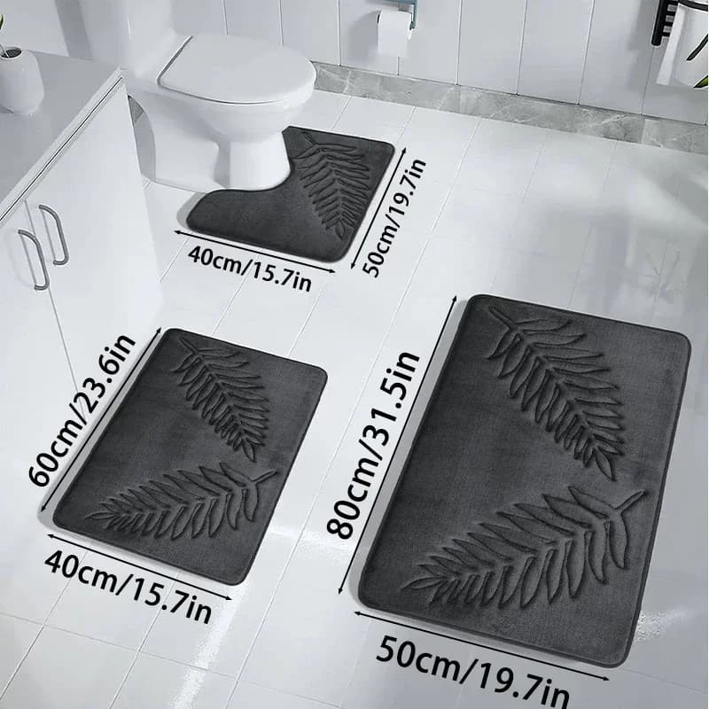 3PCS Set Tappetini da bagno Antiscivolo Morbidi Tappeti da bagno ad asciugatura rapida Tappeti morbidi Assorbimento d'acqua Tappetino da bagno veloce asciutto Lavabile in lavatrice per il pavimento della casa