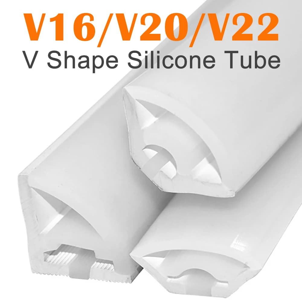 LED Silicone Neon V Shape Tube IP67 Waterproof Flexible Silicone Sector Side Light Decor for WS2812B WS2811 SK6812 5050 Strip Light