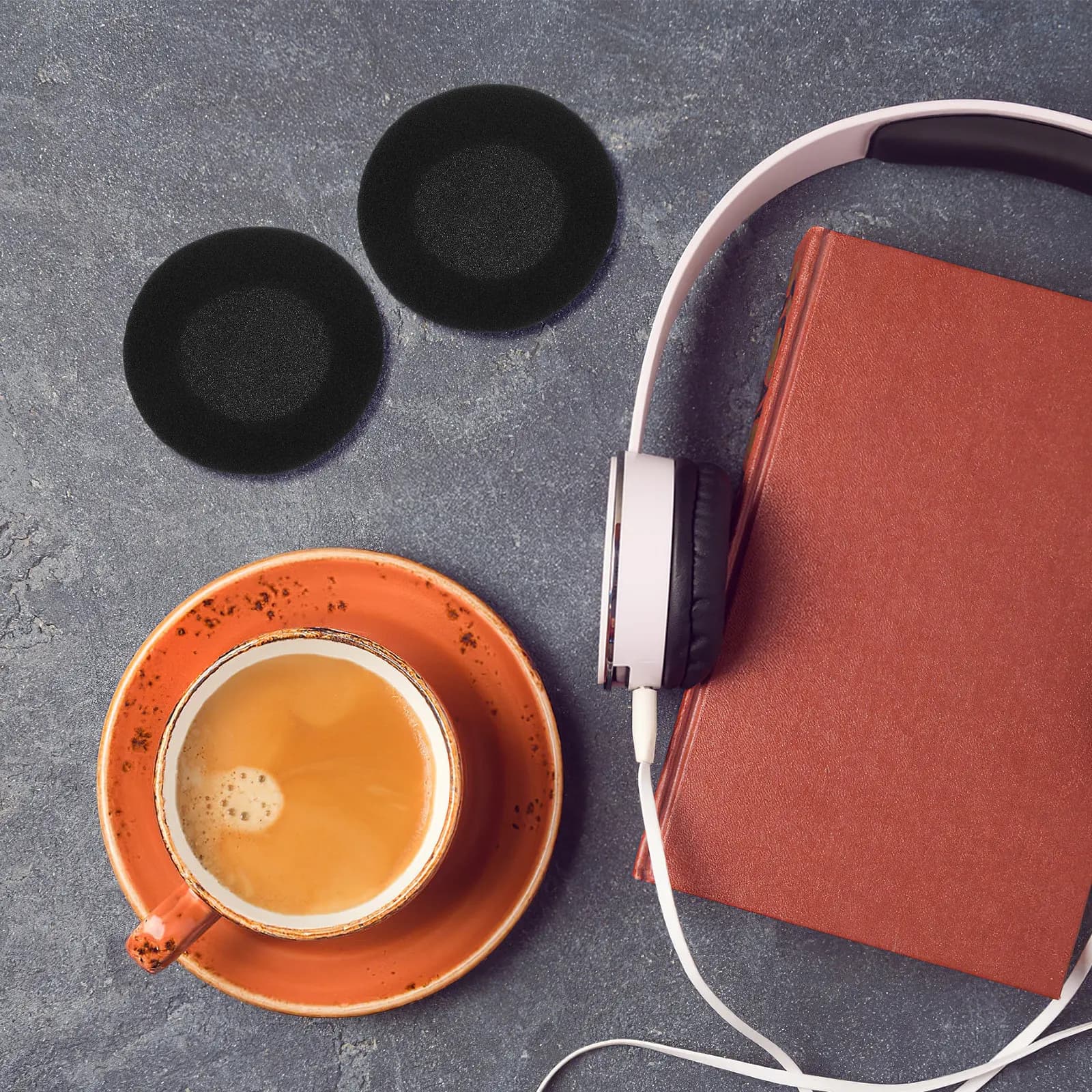 2Pcs 50Mm Round Sponge Headset Pads Deformation Resistant Soft Ear Cushions for Gaming Music Headphones Replacement Headphone