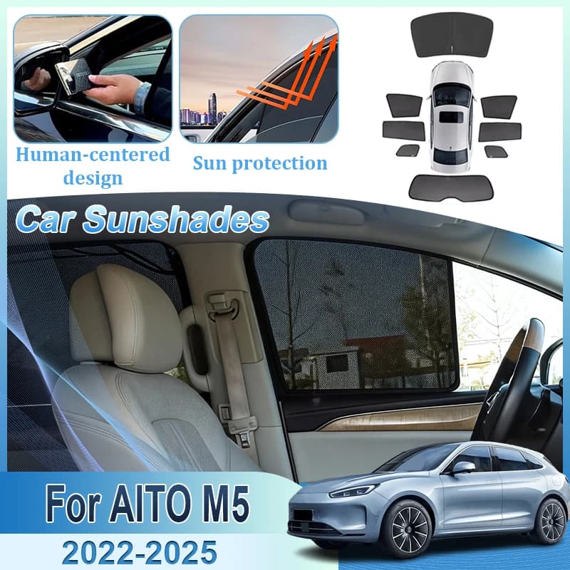 Accessori per AITO M5 2022 2023 2024 2025: Cornice Parabrezza, Tendine Parasole Anti-UV, Protezione Auto, Bodykit, Visiera Solare