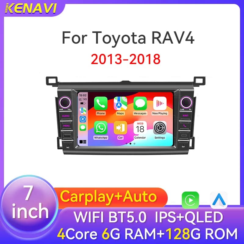 Android13 Car Stereo Radio For Toyota RAV4 2013-2018 AM FM RDS BT5.0 CarPlay Android Auto GPS Center Multimedia Player Head Unit