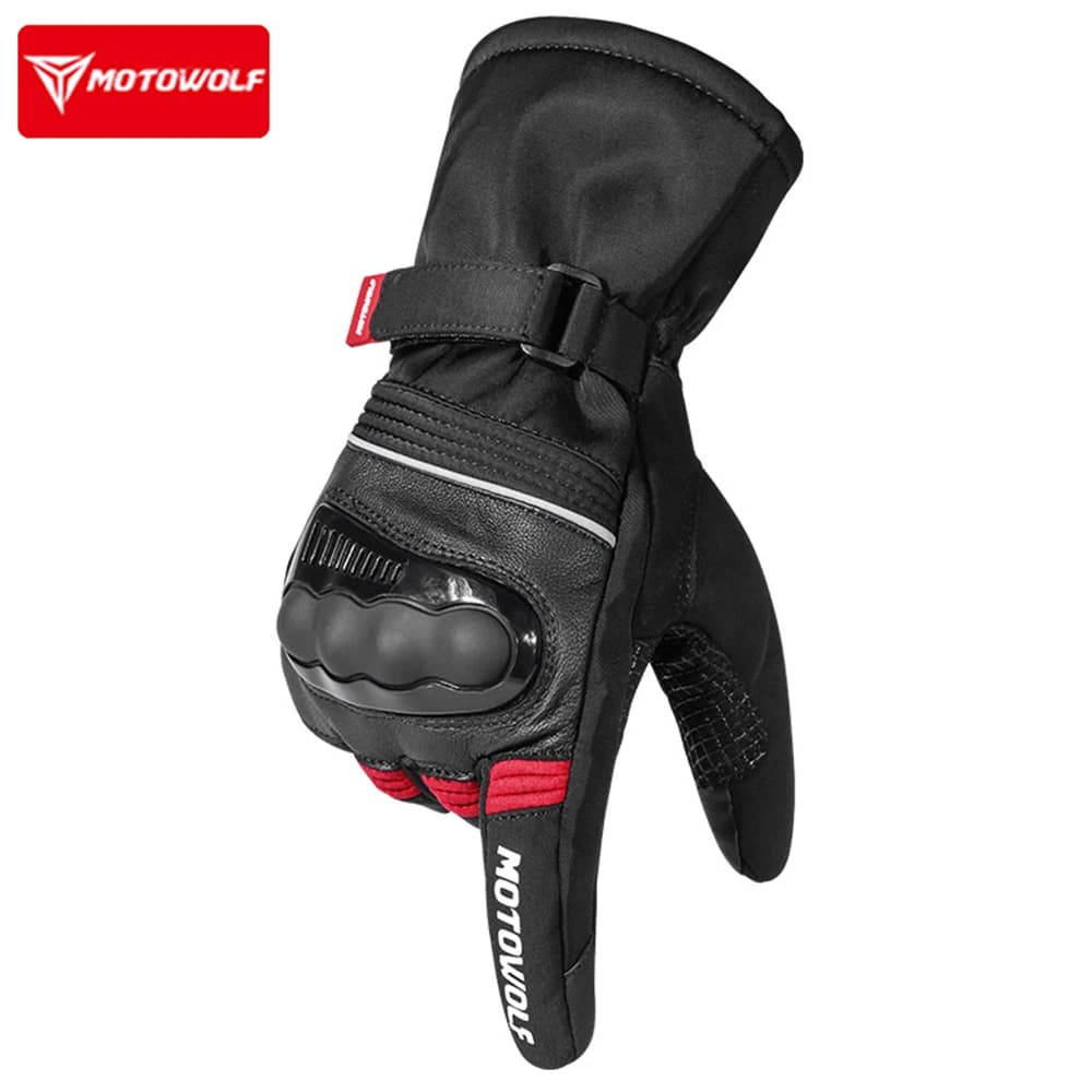 Guanti da Moto Motowolf per Uomo, Impermeabili, in Pile, per Motocross, in Pelle, Attrezzatura Off-Road