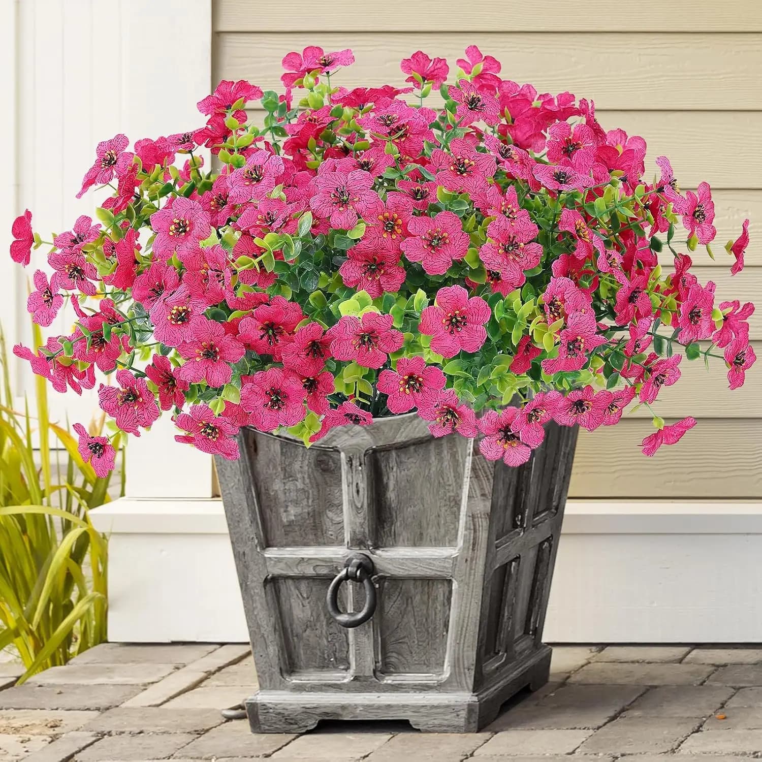6 Pezzi Fiori Artificiali in Seta e Plastica, Eucalipto e Viola, per Decorazioni Matrimoniali e Festive, Casa, Vaso, Giardino, Bonsai, Regalo Fai-da-Te