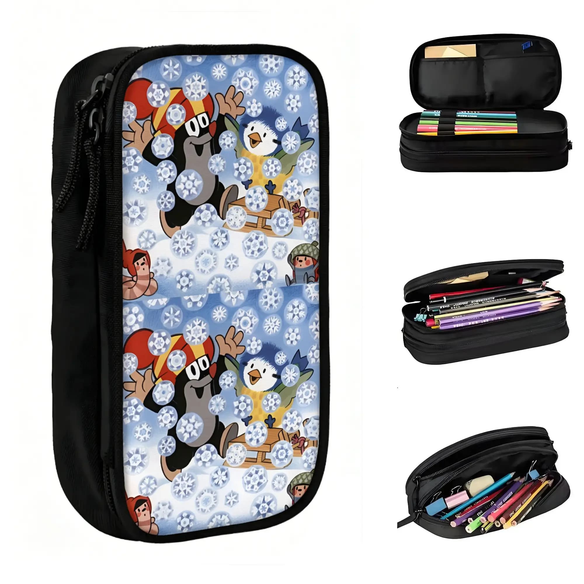 Custom Cute Hot K-Krteks M-Moles Cartoon Pencil Case for Girls Boys Large Capacity Comic Pencil Box School Accessories