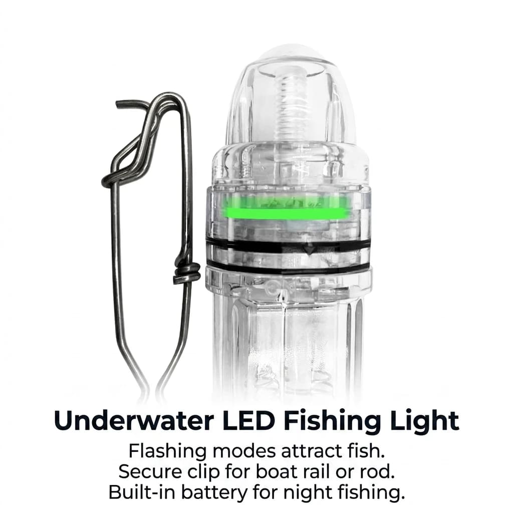 Underwater Fishing Light ABS Waterproof Fish Attractor Lamp Flashing LED Lure for Night Sea Lake Commercial Fishing Gear