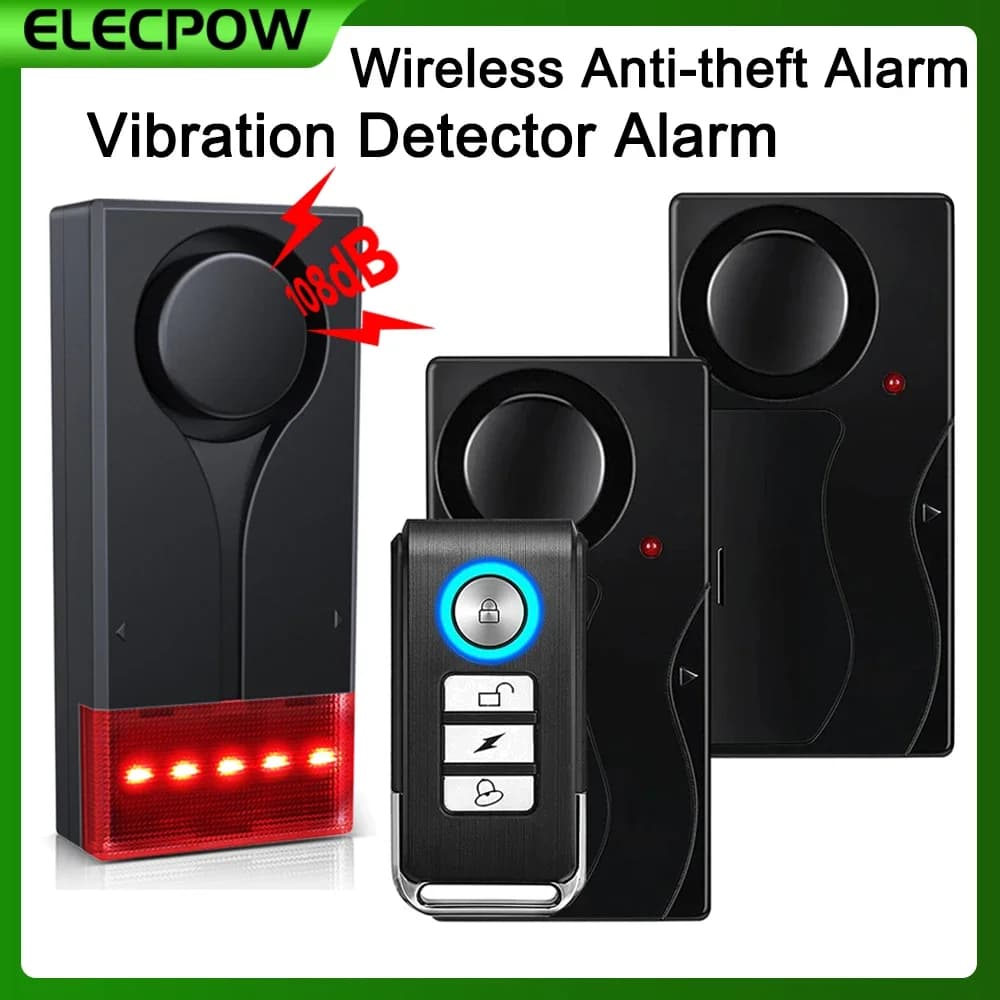 Elecpow Allarme antifurto wireless per porte e finestre, allarme antifurto per la sicurezza domestica, 110 dB, allarme antifurto per biciclette con telecomando