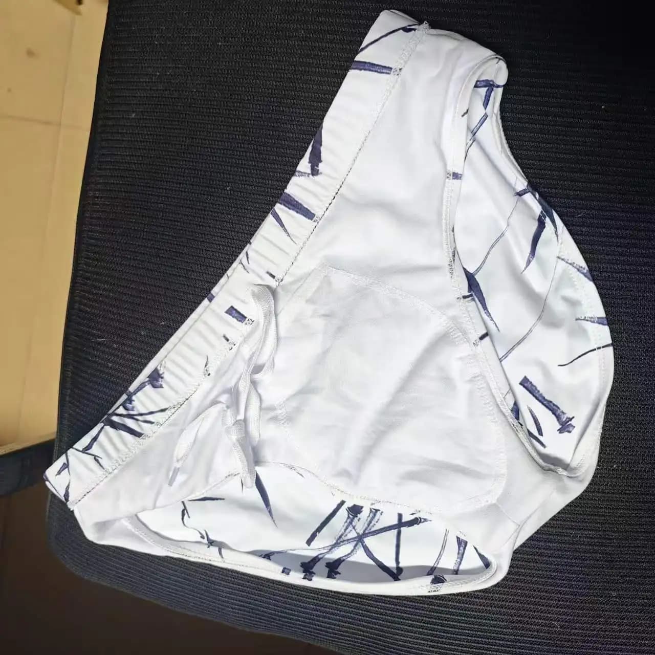 Men's white thickened double-layer flat-angle anti-light fashion swimming trunks fashion digital technology swimsuit men' U035-1