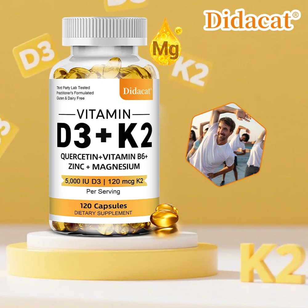 Vitamin D3 K2 daily supplement Healthy immune system Multi-ethical heart supplement and bones for adults