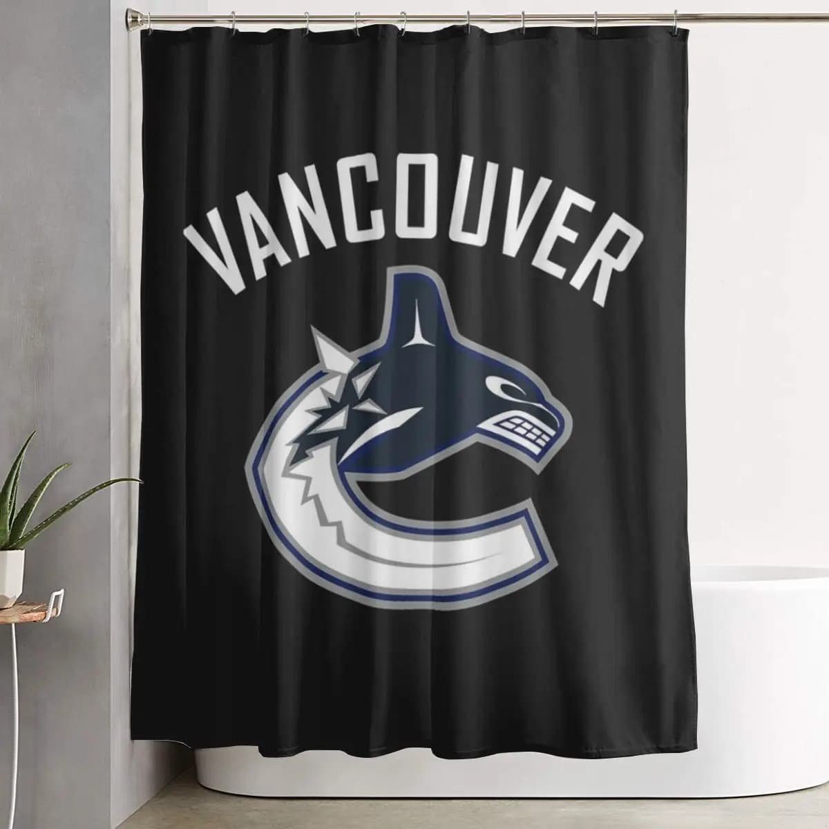 Vancouver Hockey Canucks Essential Active Tenda da doccia per bagno in poliestere impermeabile con ganci