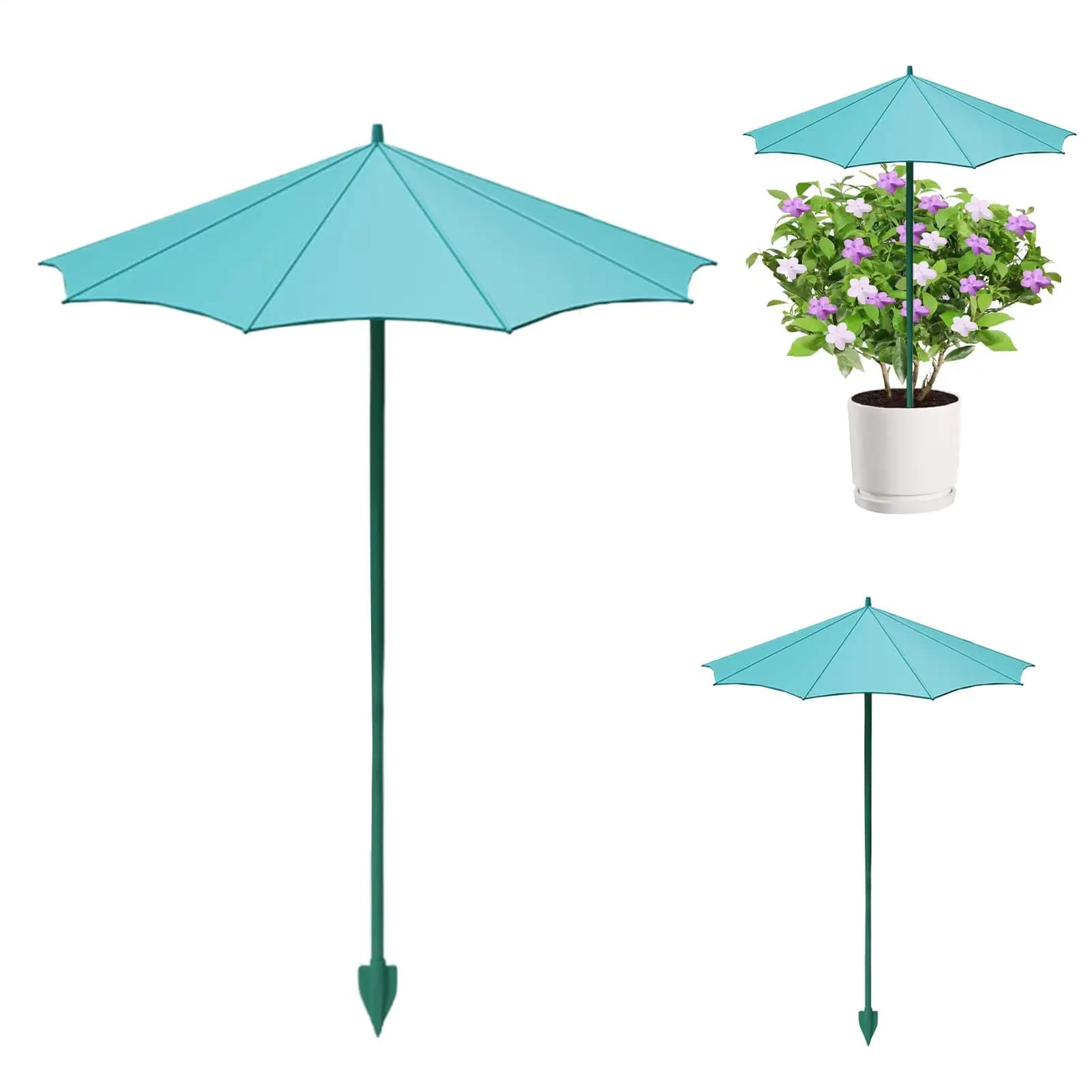 3pcs Plant Umbrella Sun Protection Shade Garden Flower Umbrella With Stake For Potted Plants Seedlings Sunshade Umbrella