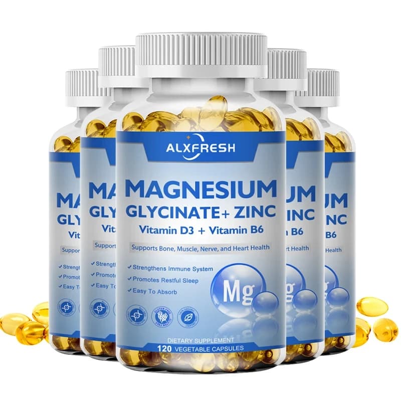 Alxfresh complex high-absorption magnesium capsules, muscles, brain health supplements help Stress sleep and relieve anxiety
