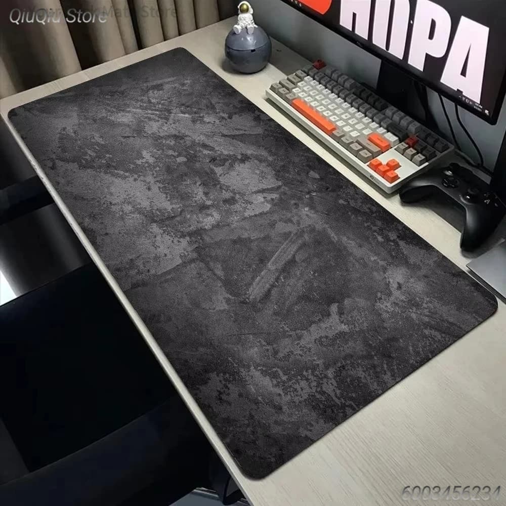 Tappetino da scrivania in gomma antiscivolo con bordo grande e stampa effetto invecchiato nero, 1 pezzo, per gaming e ufficio