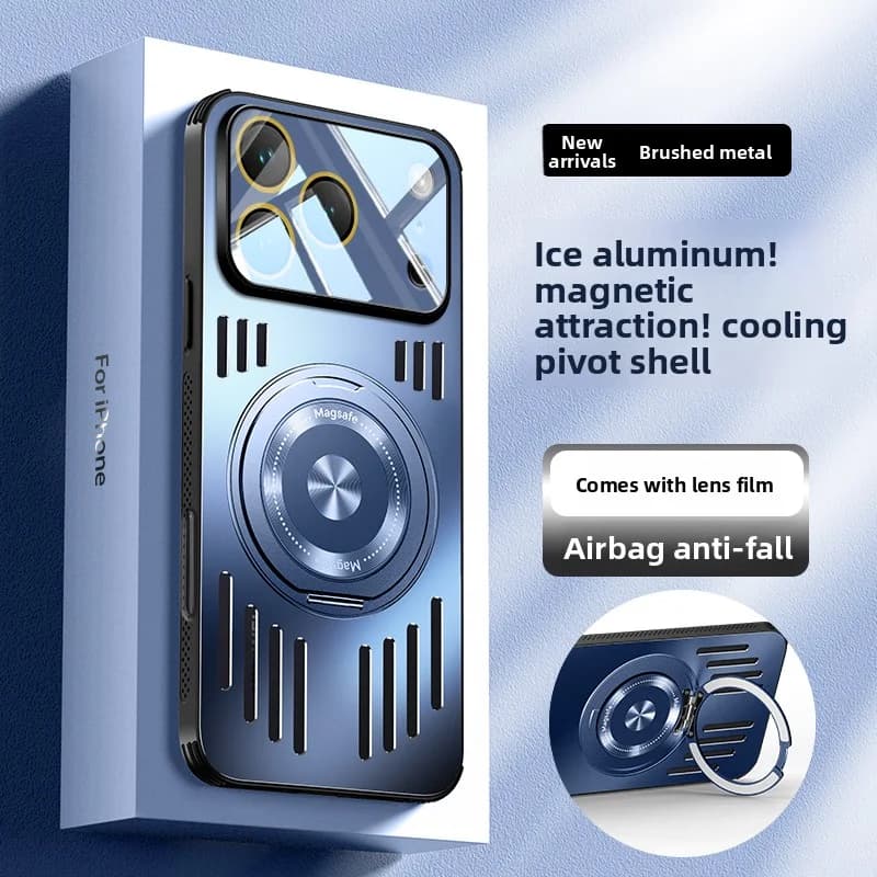 For Apple iphone 17 Pro Max Case Hard heat dissipation magnetic Ring Stand Protect back cover For iphone 17 Air 16 15 Pro Max
