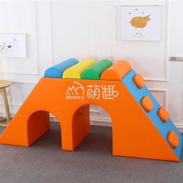Moetry Ponte a Doppio Tunnel, Attrezzatura Morbida per Giochi Sensoriali al Coperto per Neonati e Bambini, in Schiuma, per Asili Nido e Scuole Materne