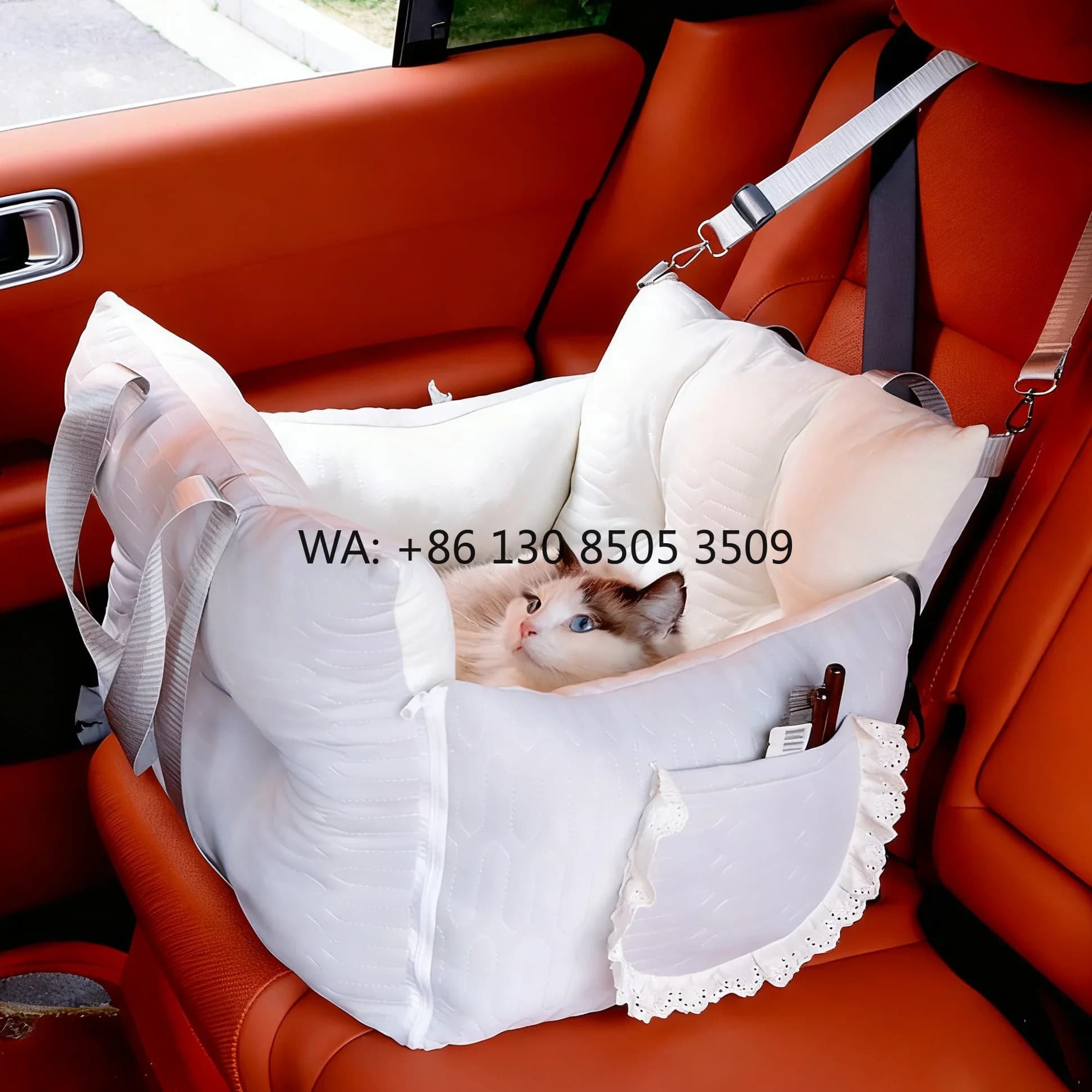 Colorful Luxury Safety Pet Car Bed Pet Carriers with Belt Closure