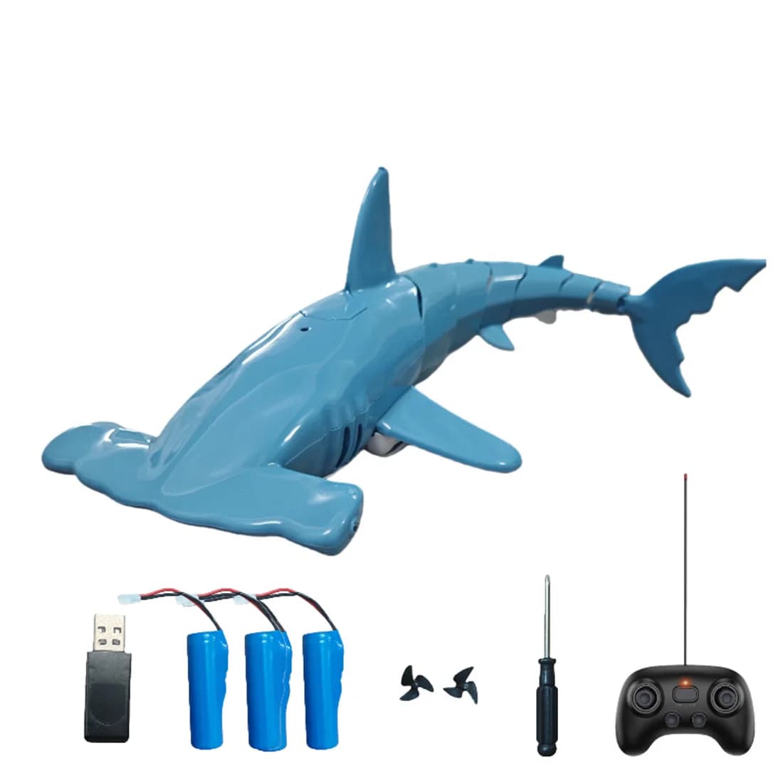 2.4G Mini Remote Control Hammerhead Shark RC Toy Underwater Diving Swimming Fish Realistic Bionic Water Toy for Pool Bathtub Kid