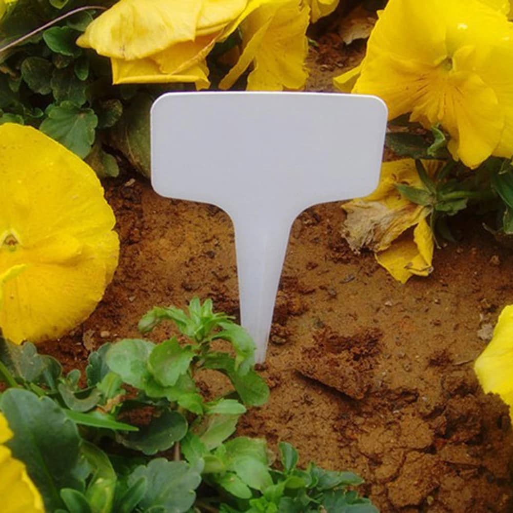 100PCS White Garden Labels Plant Waterproof Classification Sorting Sign Tag Ticket Plastic Writing Plate Board Plug In Card