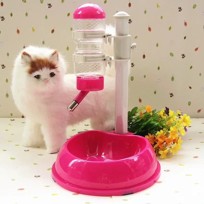Distributore di acqua per cani e gatti per animali domestici, supporto per alimenti, alimentatore per criceti, piatto, ciotola, bottiglia, fontana automatica, 4 colori