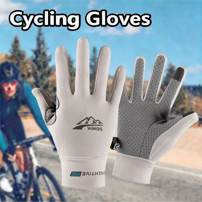 Anti-slip Silk Gloves Unisex Solar Protection Touchscreen for Open Sports Fishing Guide