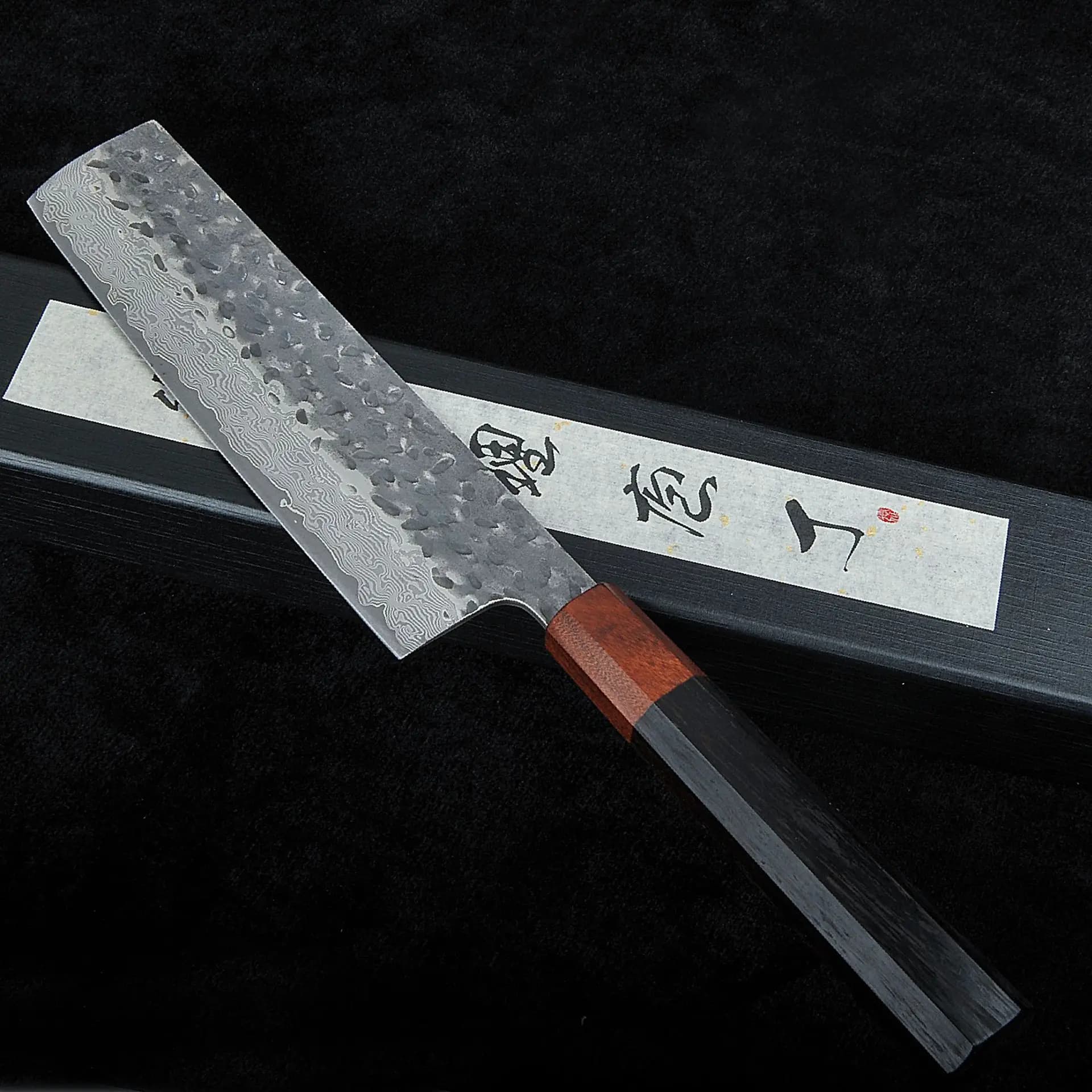 Coltello Nakiri in Acciaio Damascato VG10 da 6,8 Pollici, Coltello da Chef Giapponese per Cucina, Taglio di Verdure e Carne