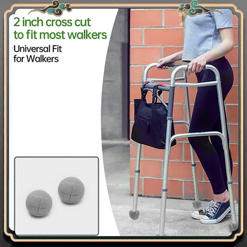 Pallina da tennis Walker pretagliata premium da 4 pezzi per gambe di mobili e protezione del pavimento, rivestimento in feltro resistente e duraturo, nero