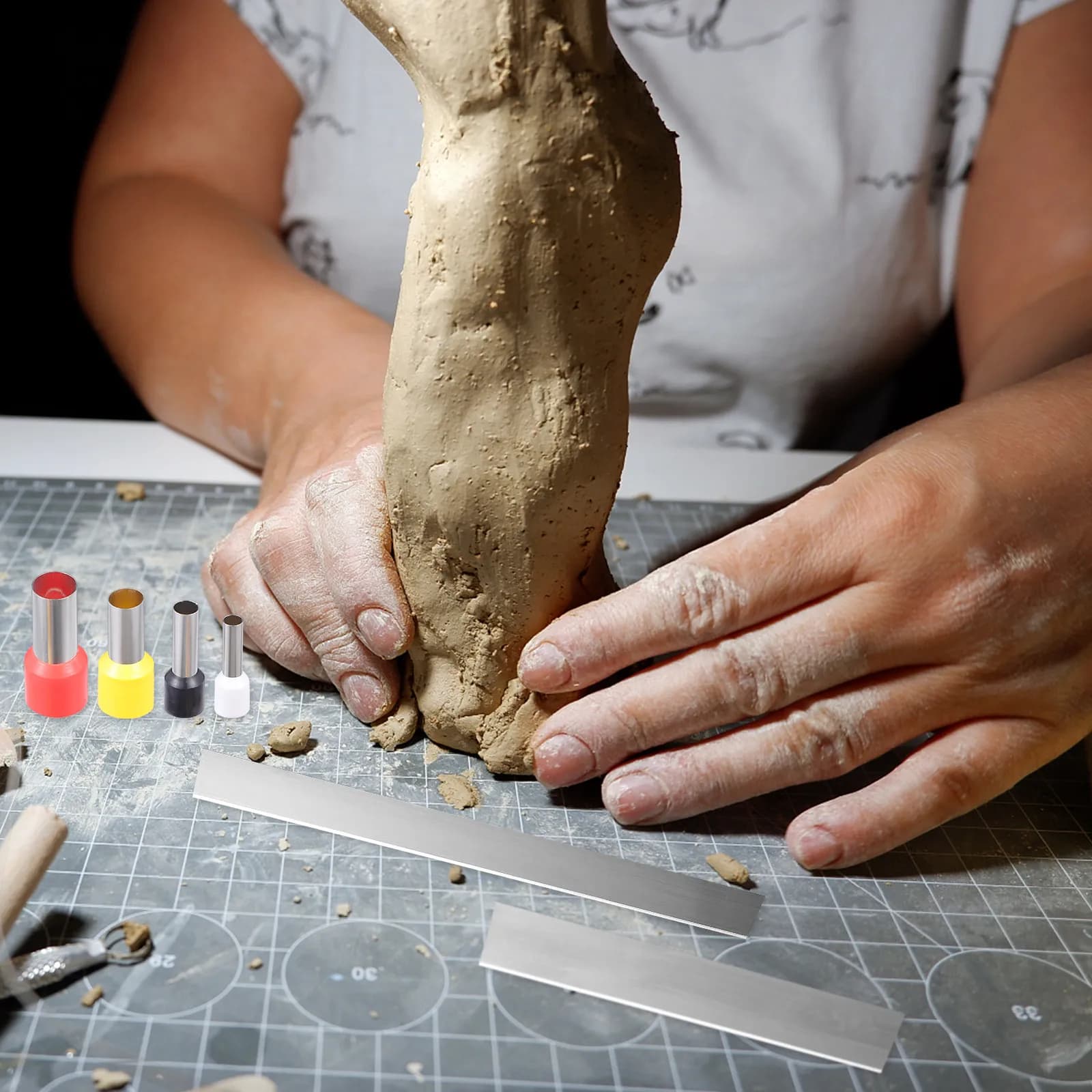 Utensili per Scultura in Argilla, Bastoncini per Modellare, Tavola per Scultura, Polimero