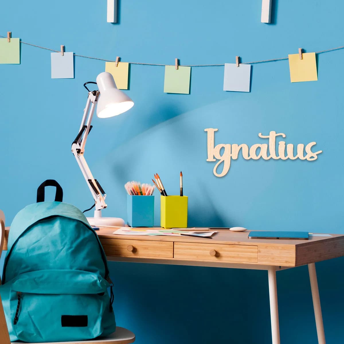 Targhette personalizzate in legno massello con linee geometriche [Piano 2D], Insegna, Targhetta per appartamento accogliente, Targhetta da parete per cameretta, B
