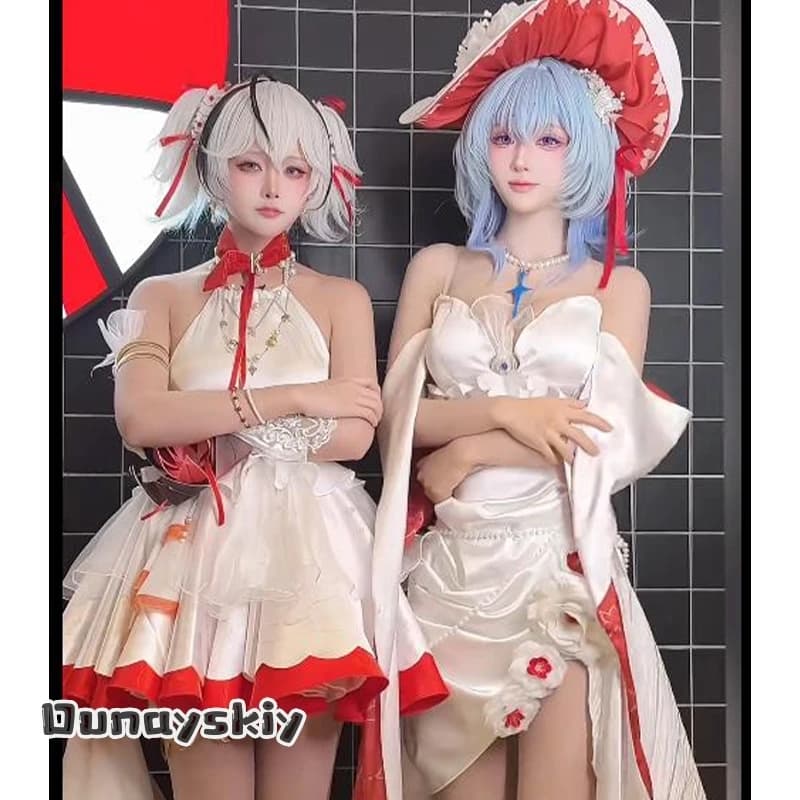 aBc01 Wuthering Waves The Shorekeeper Cosplay Costume Fried Chicken Waiter Collaboration Women's Dresses Halloween Disguise