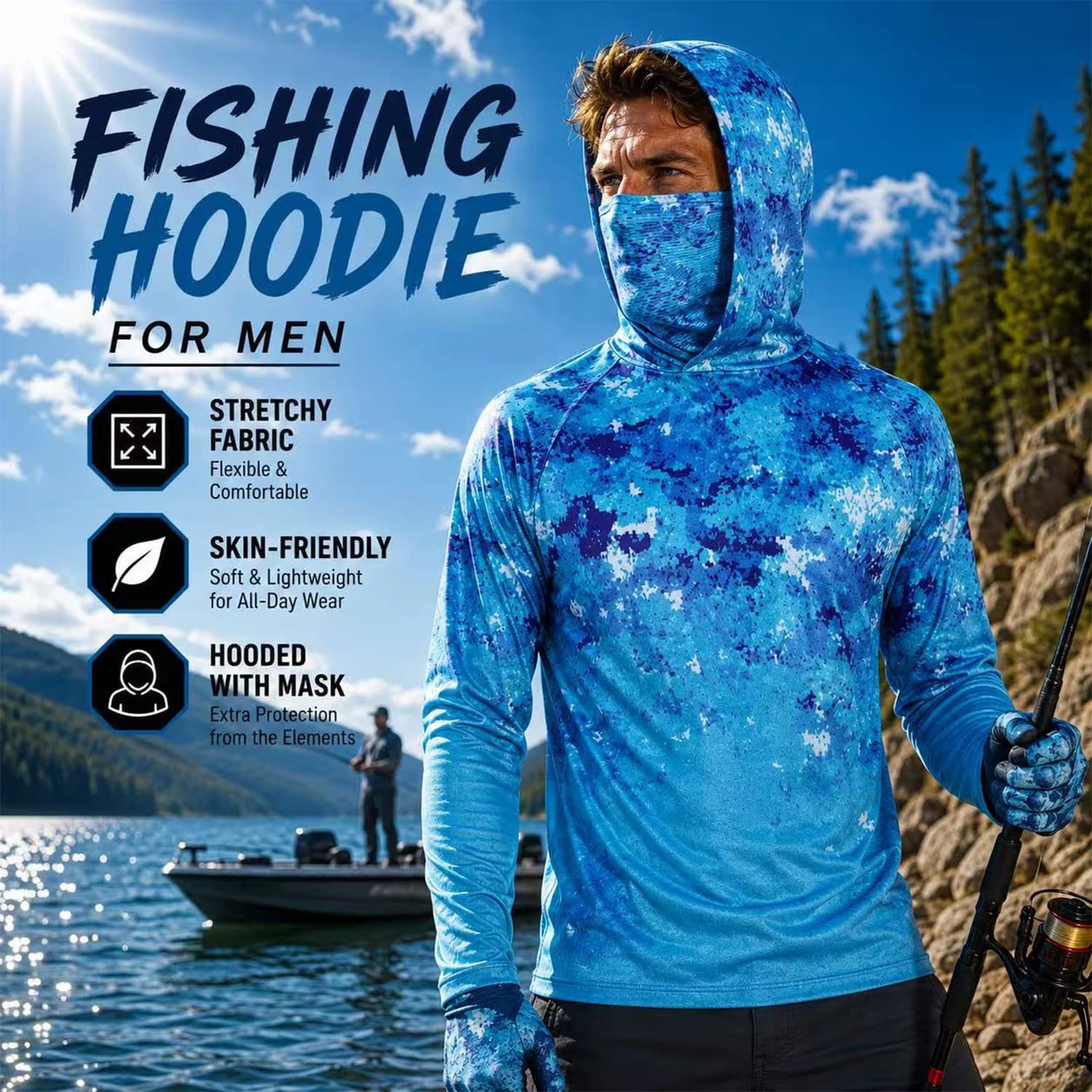 Jersey for Fishing Tshirt Summer Fishing Clothing Men T-shirt Hooded Sweatshirt UV-blocking Hoodie Men's T-shirts Jerseys Wear