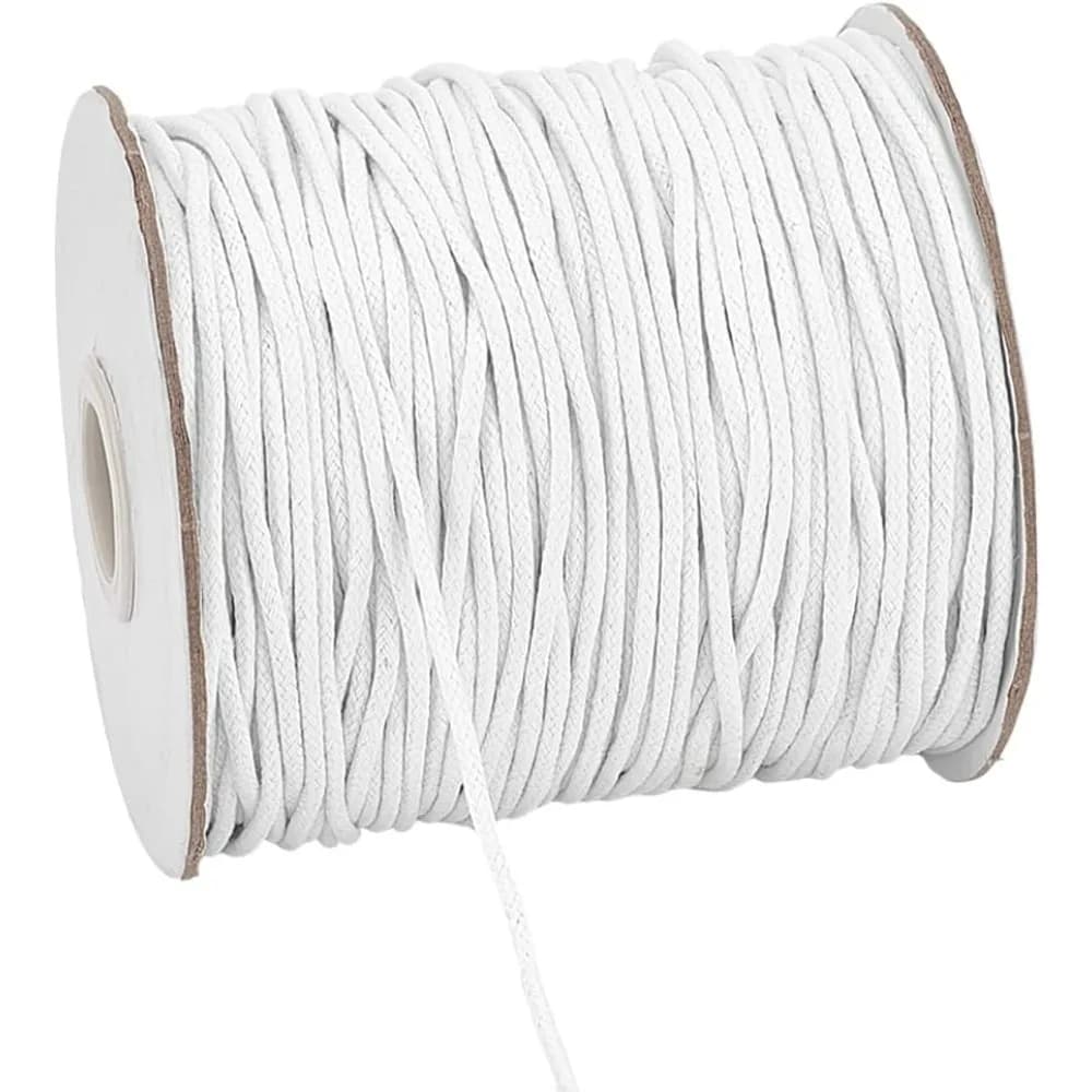 2mm Waxed Cord 99 Yards White Waxed Cotton Threads Wax Cord Waxed Beading String Twine for DIY Bracelet Necklaces Dreamcatcher
