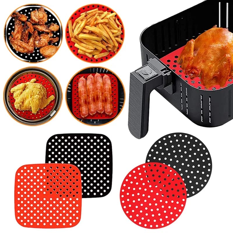 Air Fryer Silicone Mat, Kitchen Accessories, Anti-Contacting Mat, Pastry Tools, Oven Accessories, Anti-Oil Mats, Cake and Grill