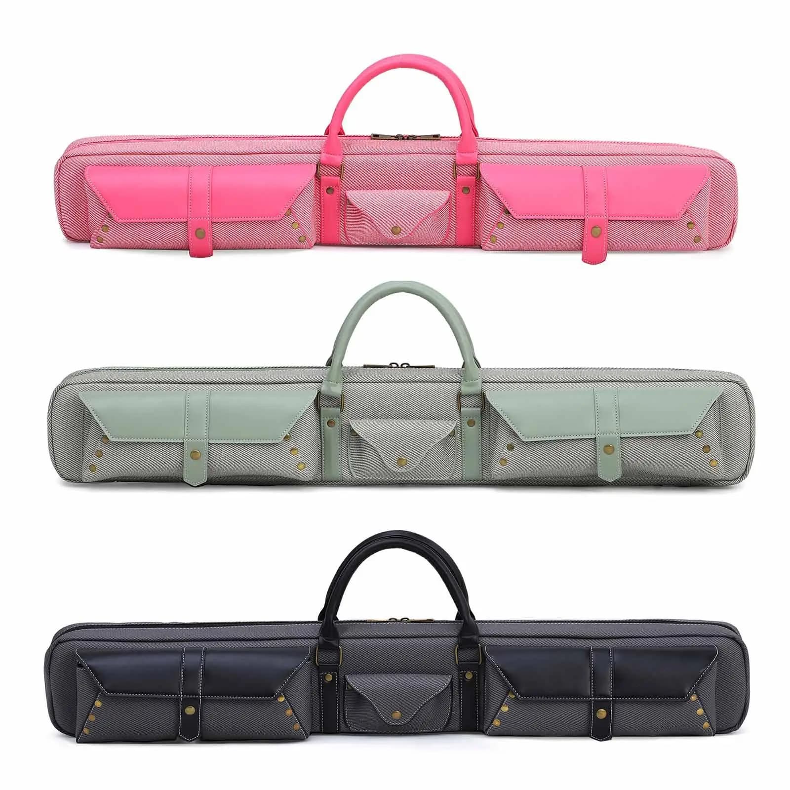 Custodia per stecche da biliardo, organizzazione portatile con tasche multiple Custodia per bastoncini da biliardo per stecche da biliardo per nove stecche da donna e uomo
