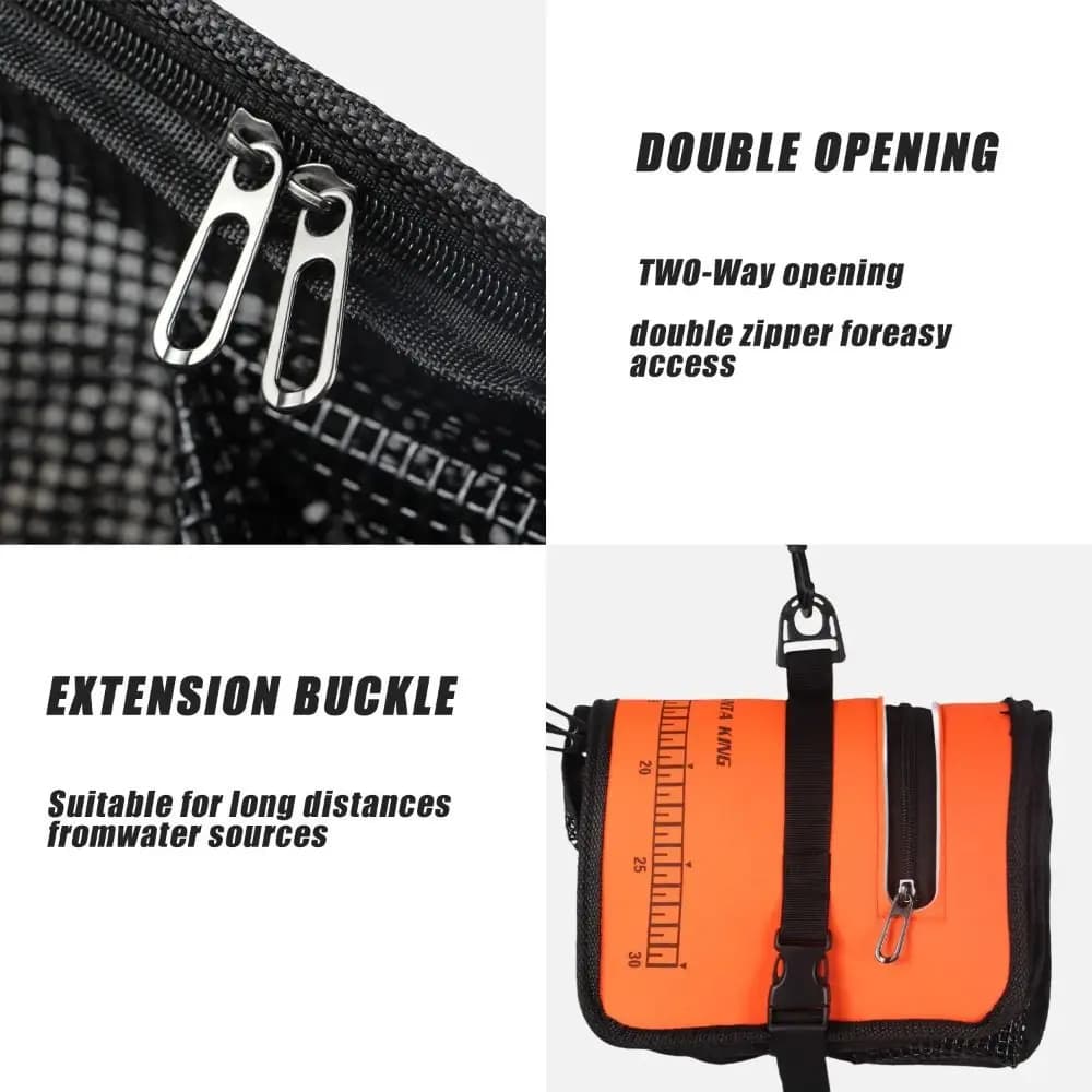 Fish Net Bag Floating Fish Basket Quick-drying Large Capacity Foldable Fish Cage 19L/47L Collapsible Foldable Fishing Net