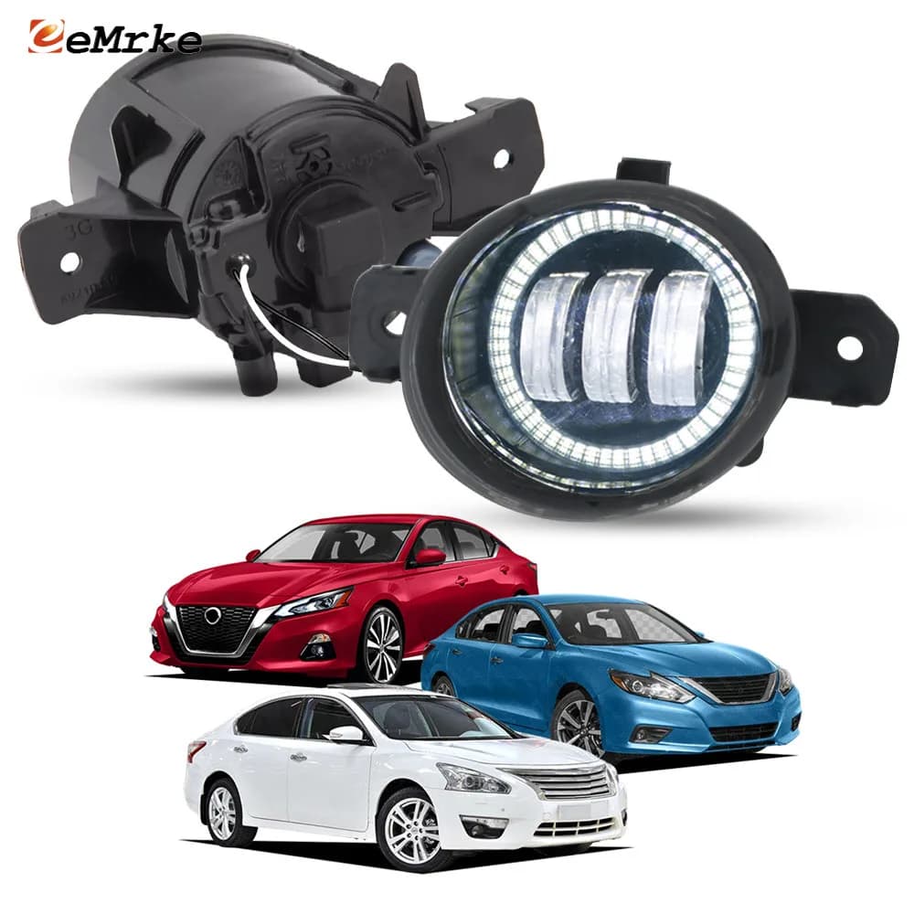 EEMRKE Fendinebbia a LED + Angel Eyes DRL Halo Ring per Nissan Altima Teana L33 L34 2013-2022 Gruppo lampada di marcia diurna per auto