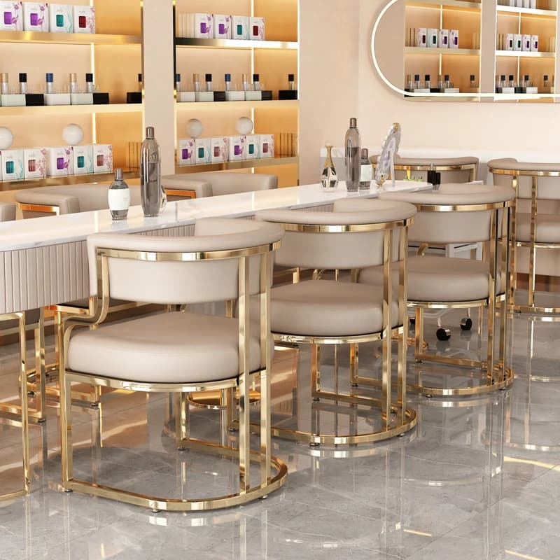 Sedie da pranzo nordiche per banchetti Gambe in metallo Sedie da soggiorno relax uniche bianche e dorate Lounge Transats Mobili per camera Poltrona