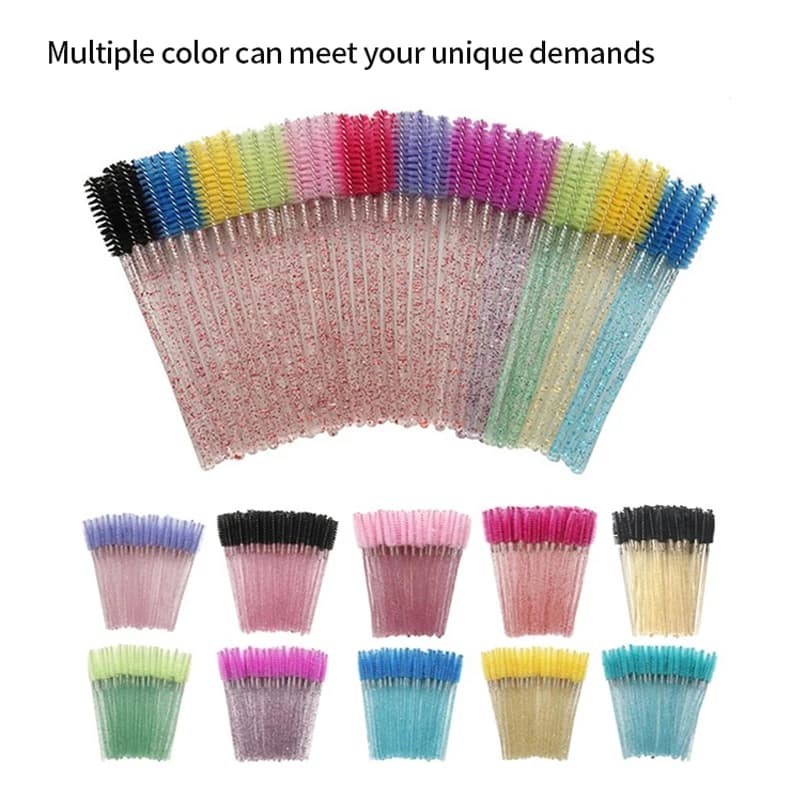 Wholesale Eyelash Extension Crystal Mascara Brush Disposable Eyelash Brush for Eyebrow and Eyelash Pencils